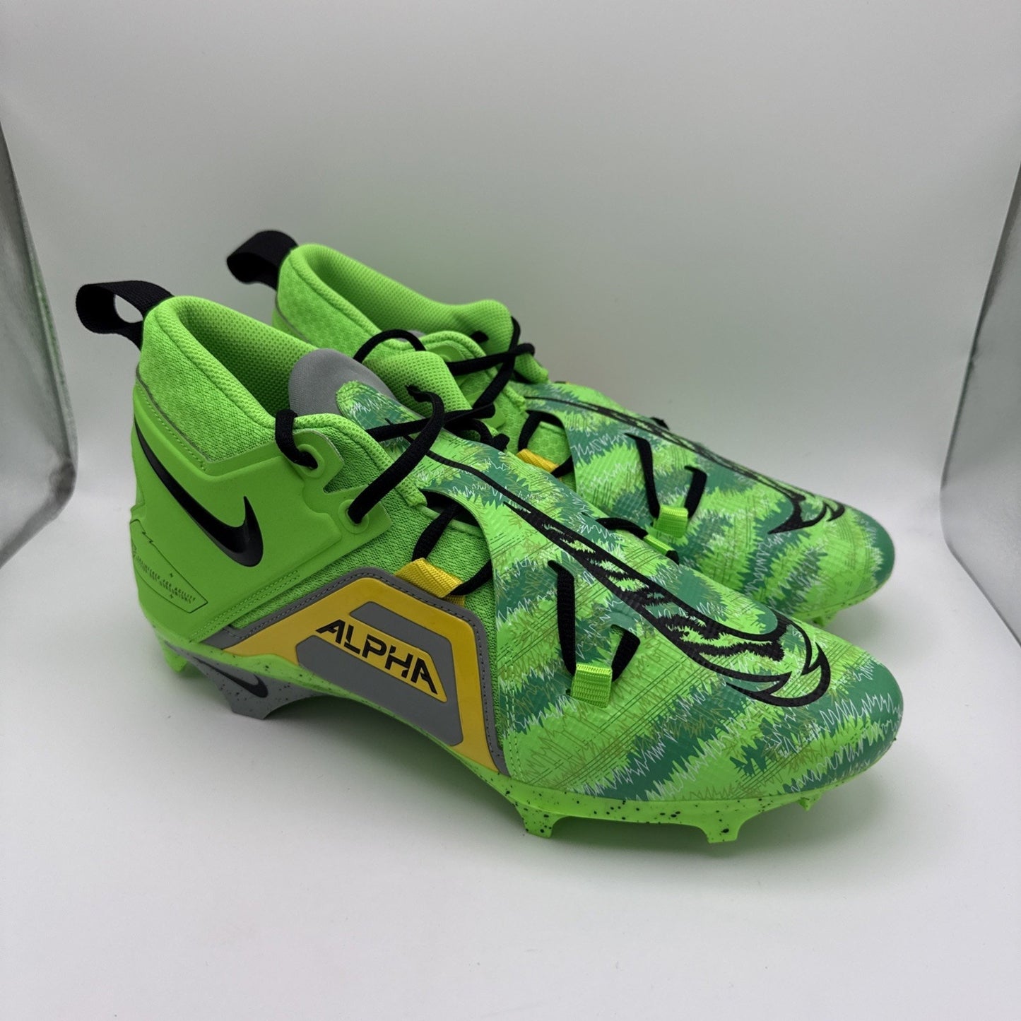 Mens Size 11.5 Nike Alpha Menace Pro 3 Football Cleats FB8442-303 Yellow Green