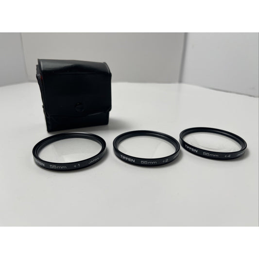 Tiffen 55mm Close Up Lens Set +1, +2, +4 for Nikon, Canon, Sony, Fuji, Pentax