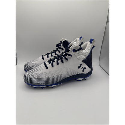 Under Armour Highlight Hammer MC Football Cleats Mens 10 White Blue Lace Up Mid