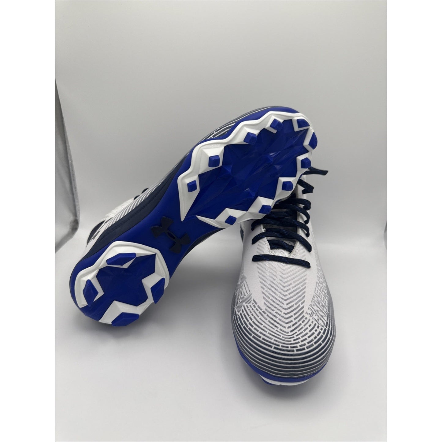 Under Armour Highlight Hammer MC Football Cleats Mens 10 White Blue Lace Up Mid