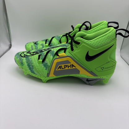 Mens Size 11.5 Nike Alpha Menace Pro 3 Football Cleats FB8442-303 Yellow Green
