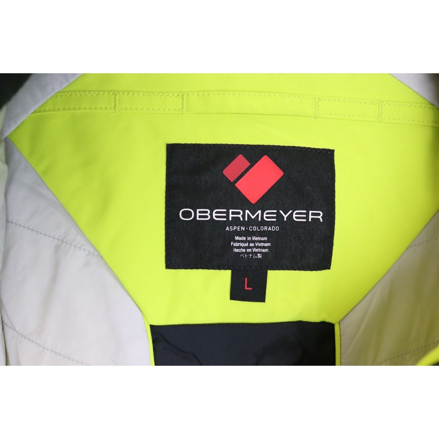 Obermeyer Raze Ski Jacket Men's Size Large Removable Hood Yellow Alpine NEW