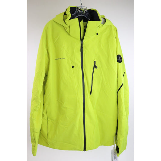 Obermeyer Raze Ski Jacket Men's Size Large Removable Hood Yellow Alpine NEW
