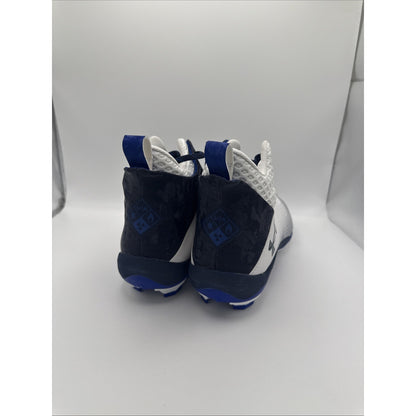Under Armour Highlight Hammer MC Football Cleats Mens 10 White Blue Lace Up Mid