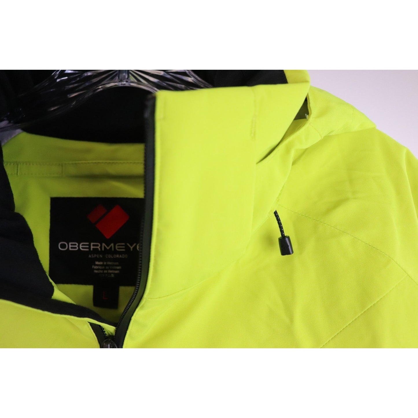 Obermeyer Raze Ski Jacket Men's Size Large Removable Hood Yellow Alpine NEW