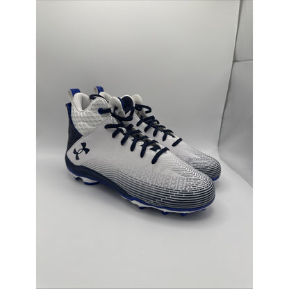 Under Armour Highlight Hammer MC Football Cleats Mens 10 White Blue Lace Up Mid