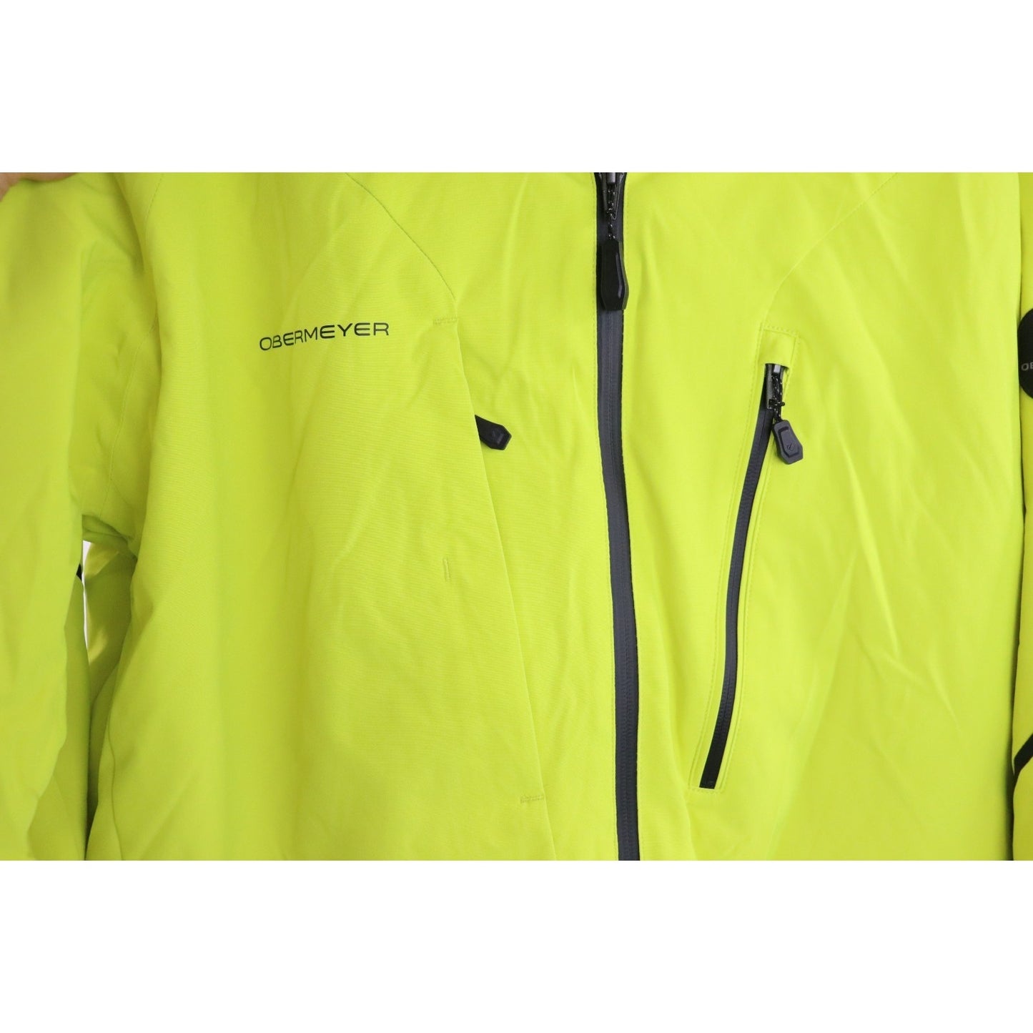 Obermeyer Raze Ski Jacket Men's Size Large Removable Hood Yellow Alpine NEW