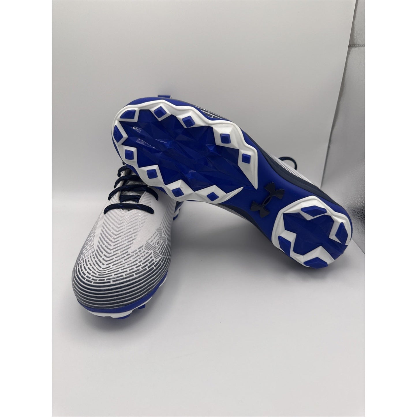 Under Armour Highlight Hammer MC Football Cleats Mens 10 White Blue Lace Up Mid