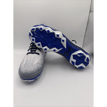Under Armour Highlight Hammer MC Football Cleats Mens 10 White Blue Lace Up Mid